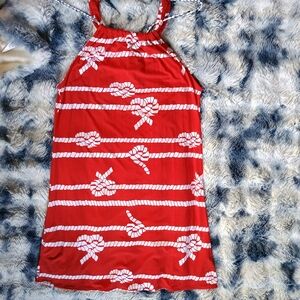 Cynthia Rowley Red & White Nautical Mini Halter Dress, End-of-summer Dress